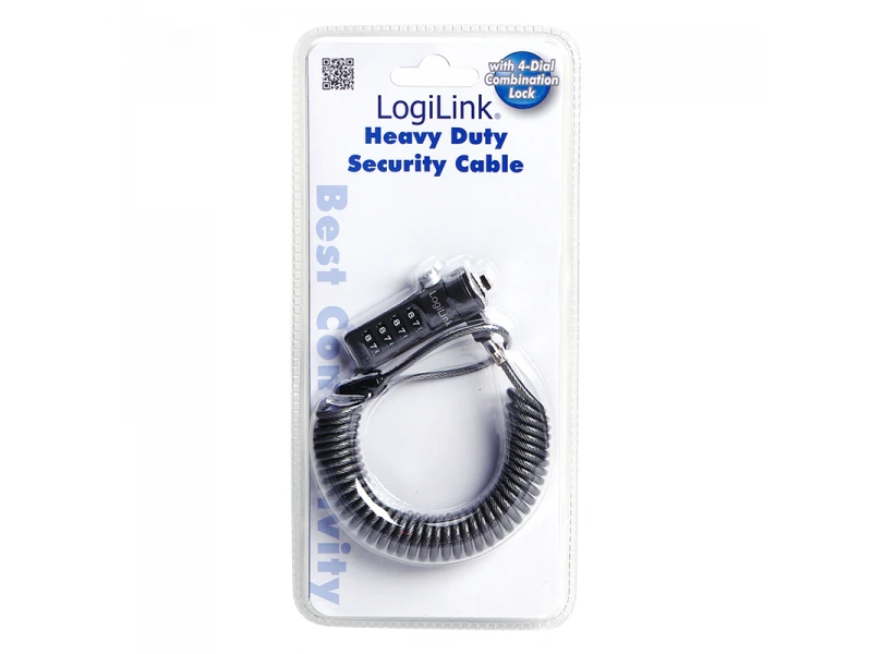 Logilink NBS004, Notebook Coil Cable Lock, juodas