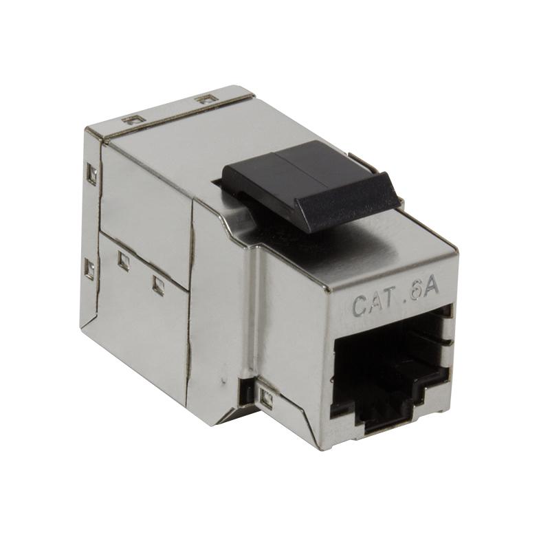 „LogiLink Przejściówka Keystone“ 2 x RJ45 Cat.6A, STP, tvirtinimas su spragtelėjimu (NK4010)