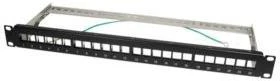 LOGILINK NK4041 LOGILINK- Keystone Panel for 24 Keystone Jacks / Coupler, ekranuotas, pilkas