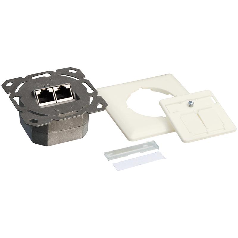 LogiLink NP0023, RJ-45, STP, metalinis, baltas, ISO/IEC 11801, TIA/EIA 568B.2-1, 80 mm, 80 mm