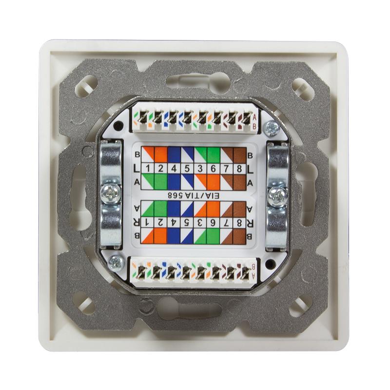 LogiLink NP0023, RJ-45, STP, metalinis, baltas, ISO/IEC 11801, TIA/EIA 568B.2-1, 80 mm, 80 mm