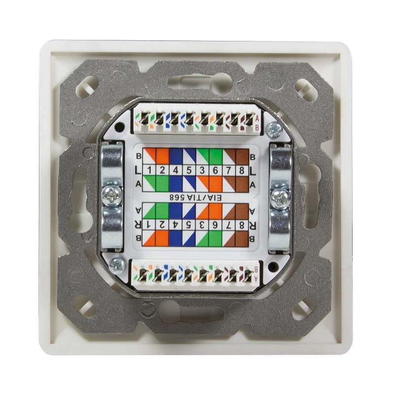 LogiLink LogiLink Cat.6A Anschlussdose, 2x RJ45,baltas, waagerecht - NP0123