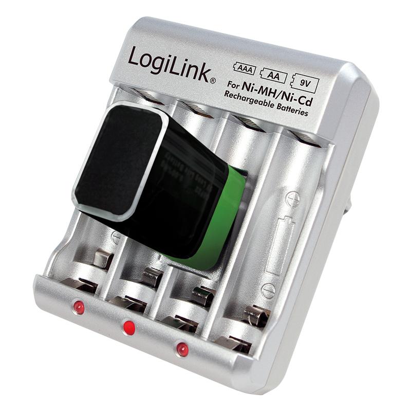 LOGILINK PA0168 LOGILINK - Ni-MH/Ni-Cd AA/AAA/9V įkraunamų baterijų įkroviklis