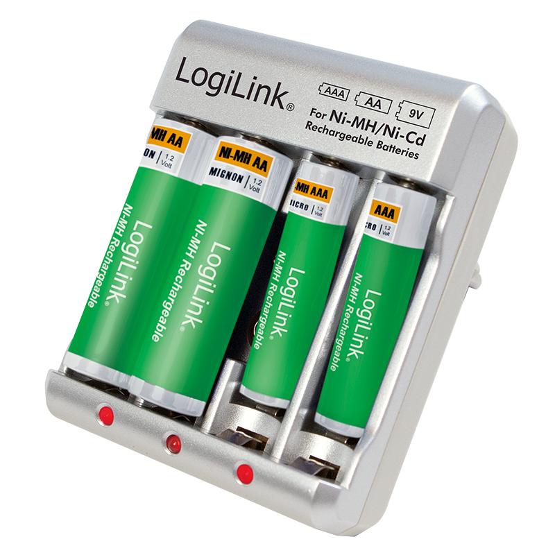 LOGILINK PA0168 LOGILINK - Ni-MH/Ni-Cd AA/AAA/9V įkraunamų baterijų įkroviklis