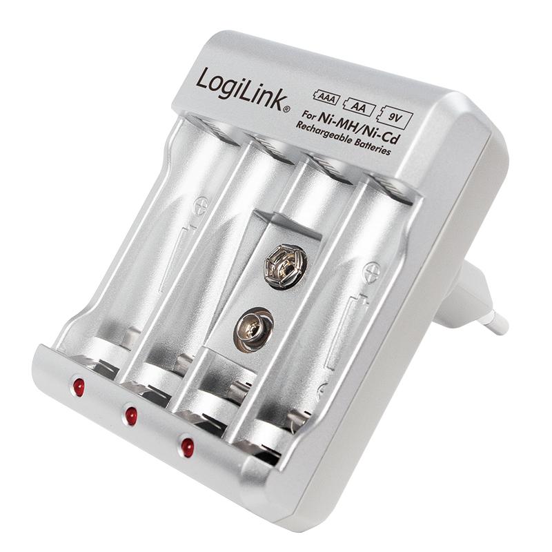 LOGILINK PA0168 LOGILINK - Ni-MH/Ni-Cd AA/AAA/9V įkraunamų baterijų įkroviklis
