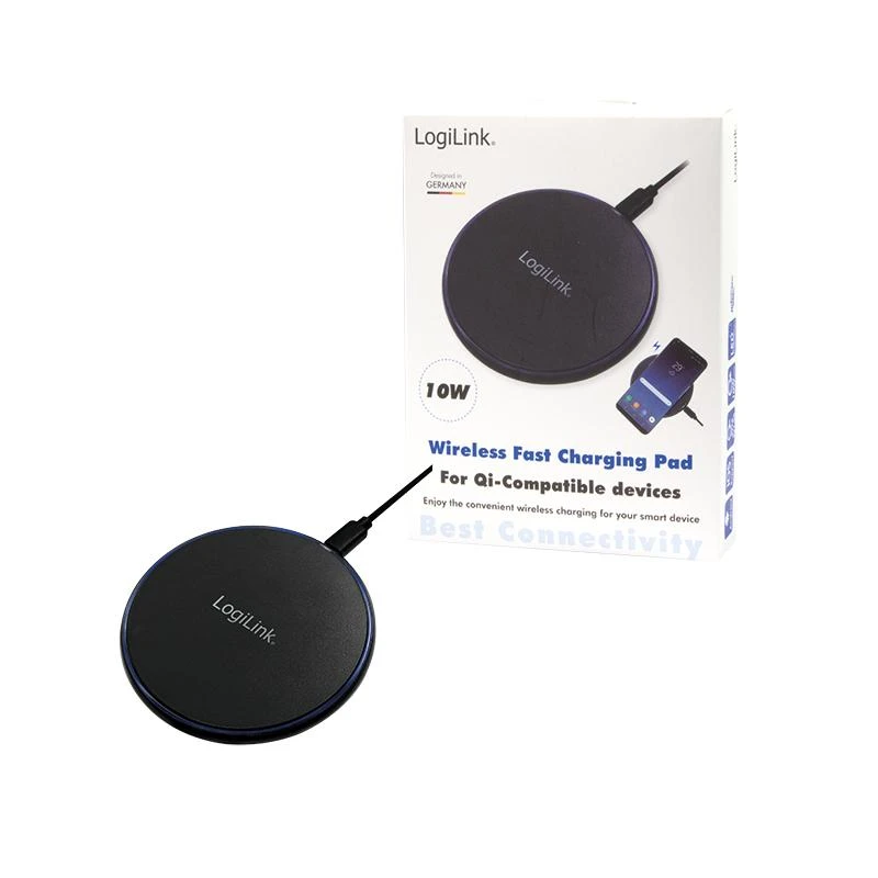 LogiLink Wireless Table Fast Charger 10W - induktive Įkrovimo stotelė juodas