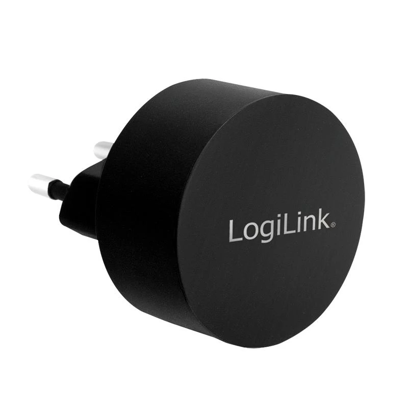 LogiLink PA0217 juodas apvalus maitinimo adapteris
