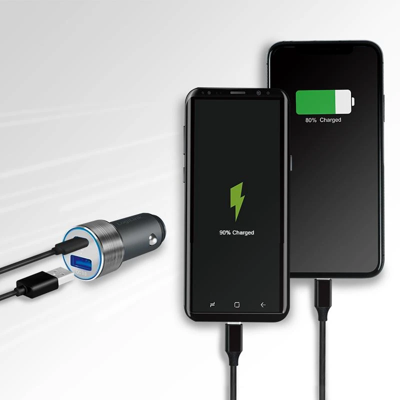 Įkroviklis LogiLink LogiLink USB Kfz Ladeadapter 2Port 1xUSB-C PD,1xUSB-A QC,36W
