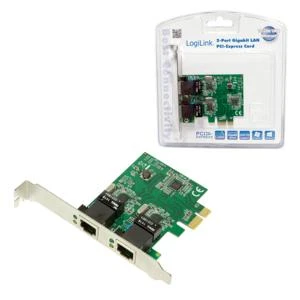 Logilink PC0075, 2 prievadų Gigabit PCI Express tinklo plokštė | Prisijungti | 2 x Gigabit Lan (RJ 45) | PCIe
