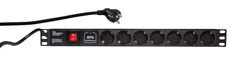 LogiLink maitinimo juosta PDU 19'' 1U 7x Schuko CEE 7/3 (PDU9C02)