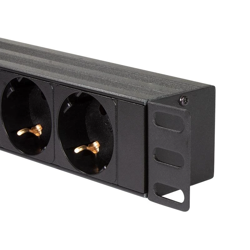 LogiLink PDU8C02 19 PDU 8x CEE 7/3 lizdas + 2 x USB, su apsauga nuo perkrovos