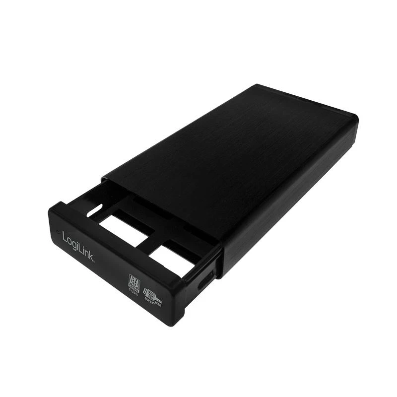 LogiLink HDD dėklas, pusiau atidarytas korpusas