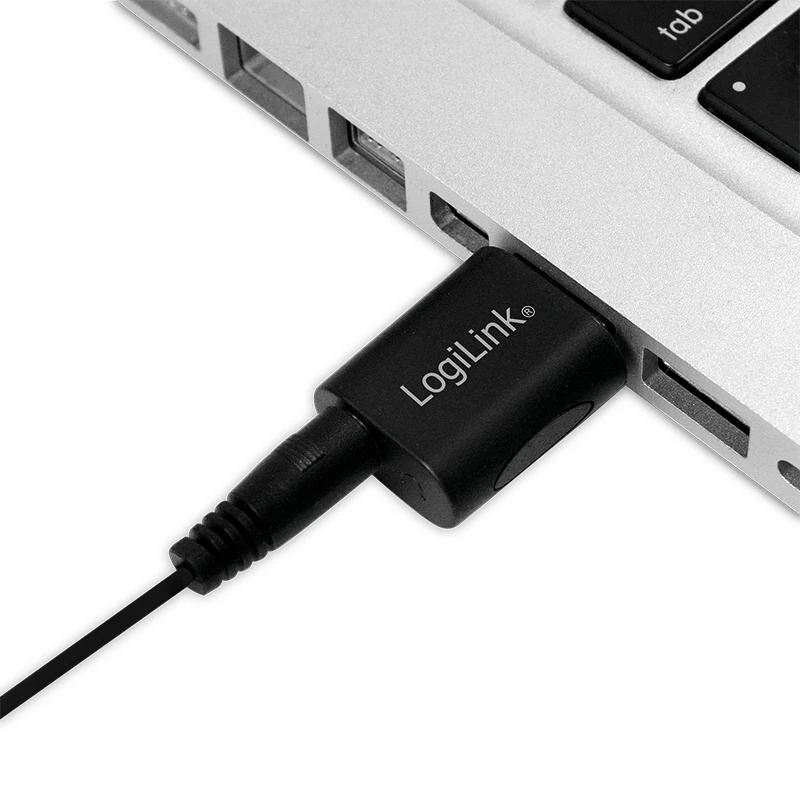 LogiLink USB garso kortos adapteris prijungtas prie kompiuterio