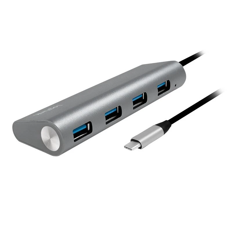 LOGILINK UA0309 LOGILINK- USB-C 3.1 šakotuvas, 4 portai, aliuminio korpusas, pilkos