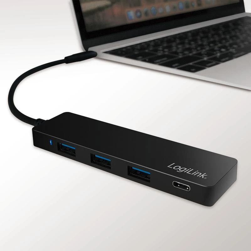 LOGILINK UA0311 LOGILINK- Itin plonas USB-C 3.1 šakotuvas, 4 prievadų, juodas
