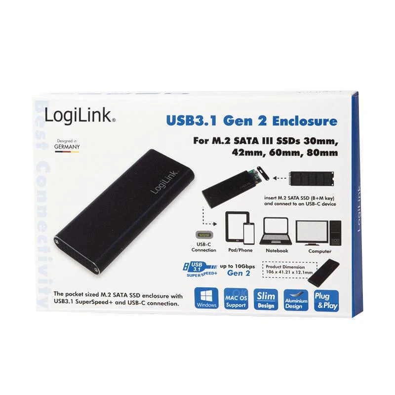 LogiLink UA0314 SSD išorinio disko pakuotė