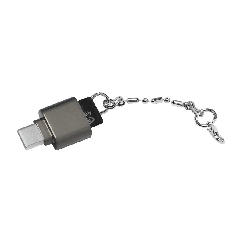 USB-C Micro SD skaitytuvas su raktų pakabuko grandinėle