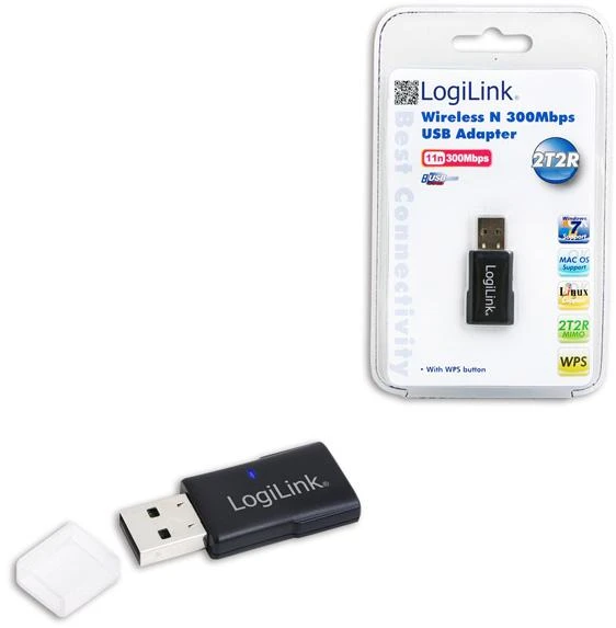 LogiLink WL0086B, belaidis, USB, WLAN, Wi-Fi 4 (802.11n), 300 Mbit/s