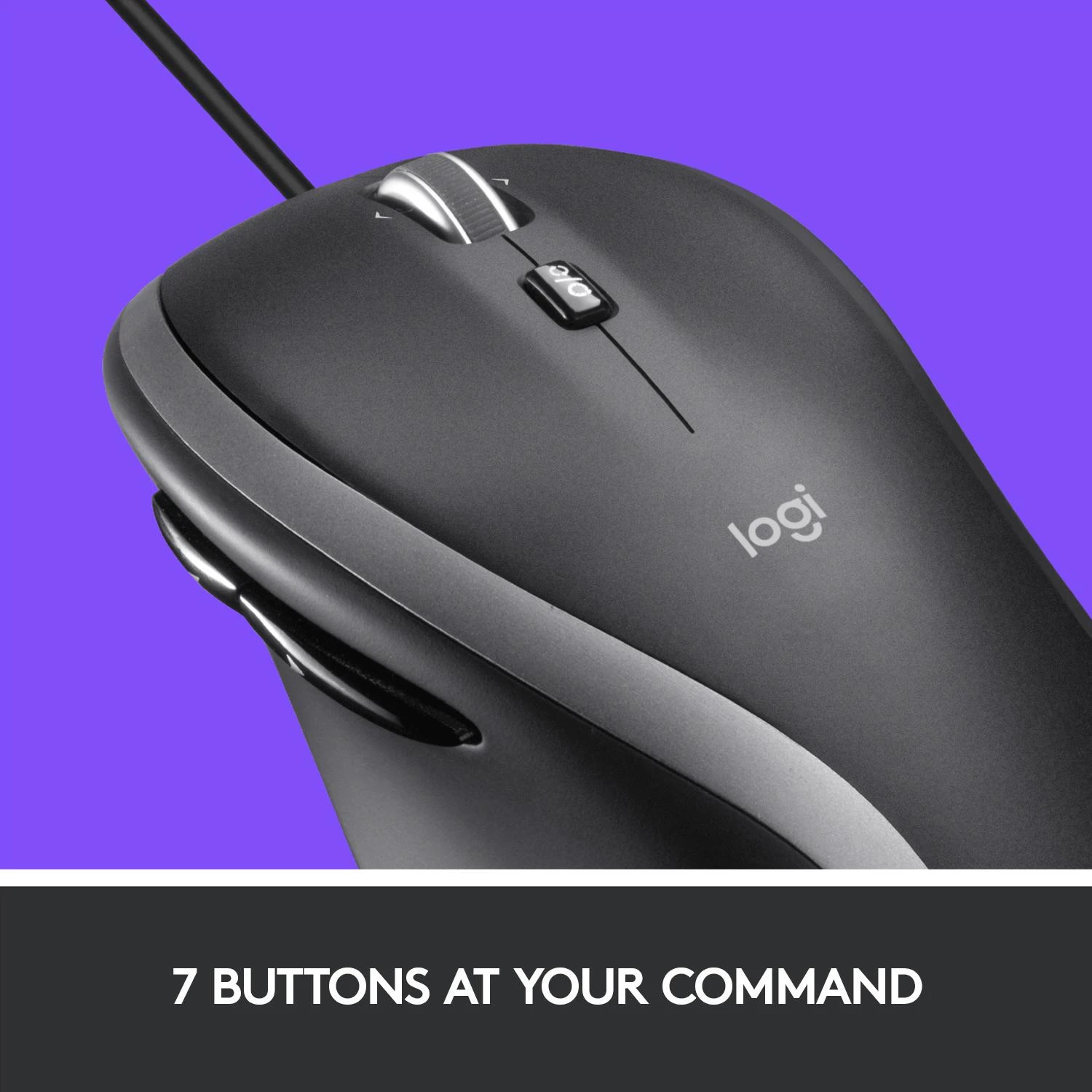 Logitech M500 Advanced Laidinė pelė, USB Type-A, Optinė, 4000 DPI, Juoda