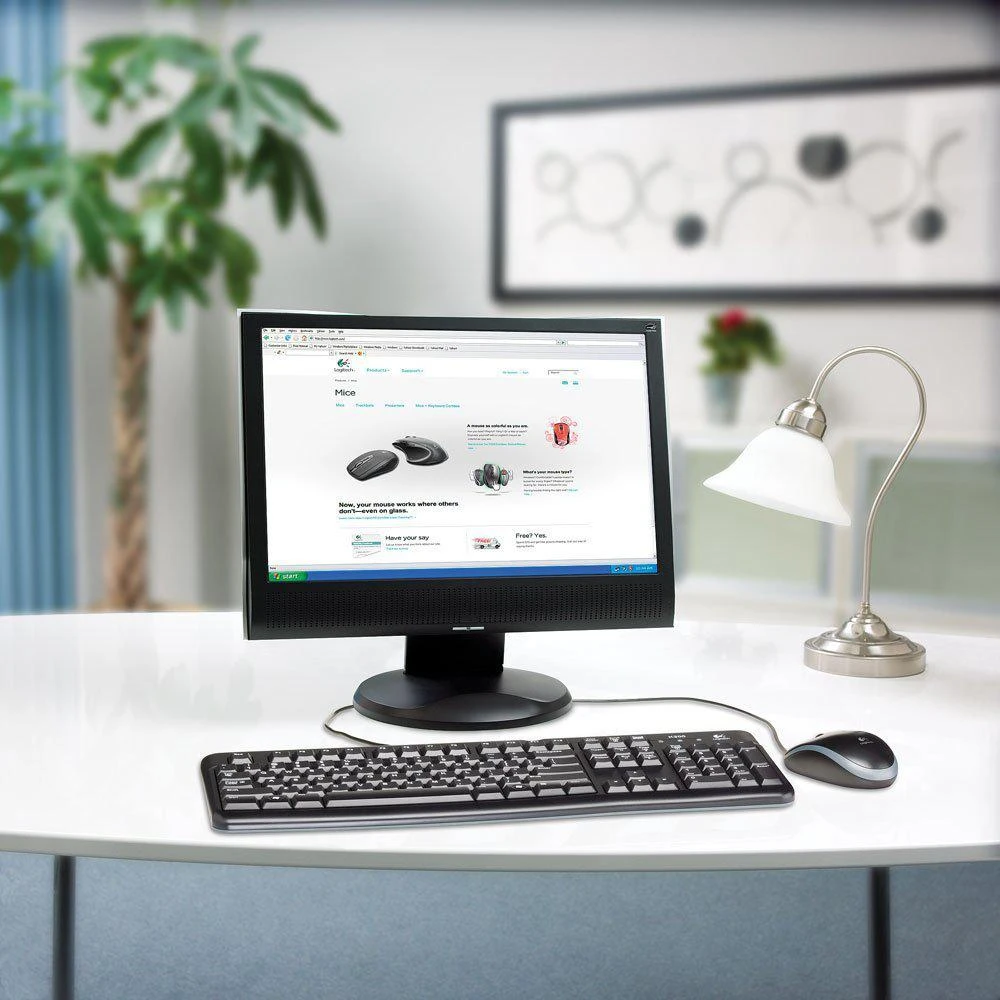 Laidinis klaviatūros ir pelės komplektas Logitech MK120, International išdėstymas