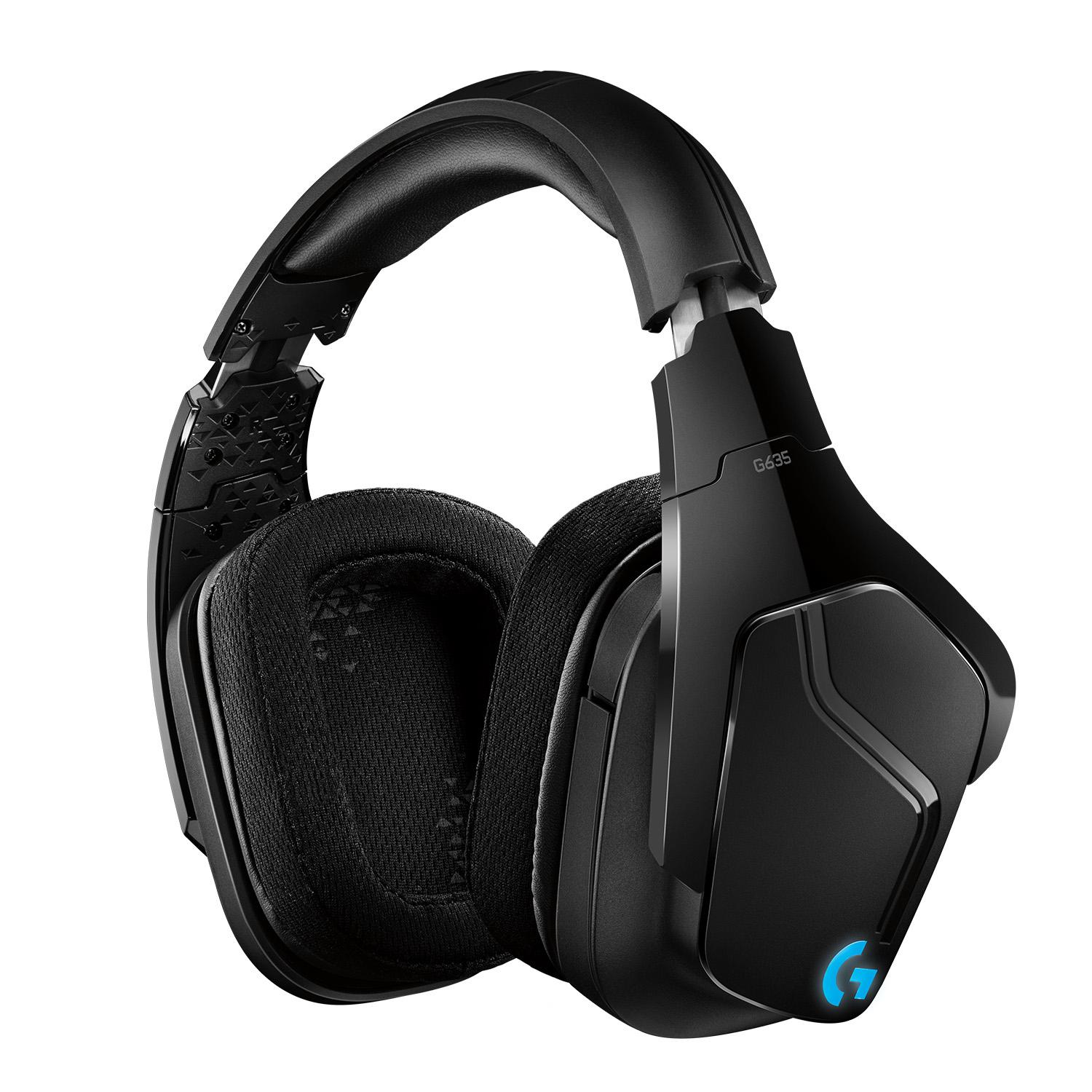 Žaidimų ausinės Logitech G635 7.1 Surround Sound LightSync, USB, Juodos |  Varle.lt