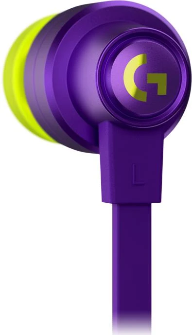 Logitech G333 violetinės ausinės su L žymėjimu