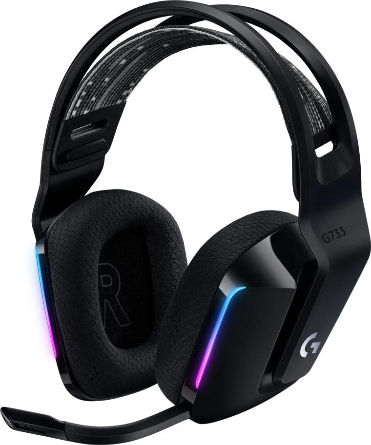 Belaidės ausinės Logitech G733 Lightspeed, Juodos spalvos aprašymas - Prekės nuotrauka