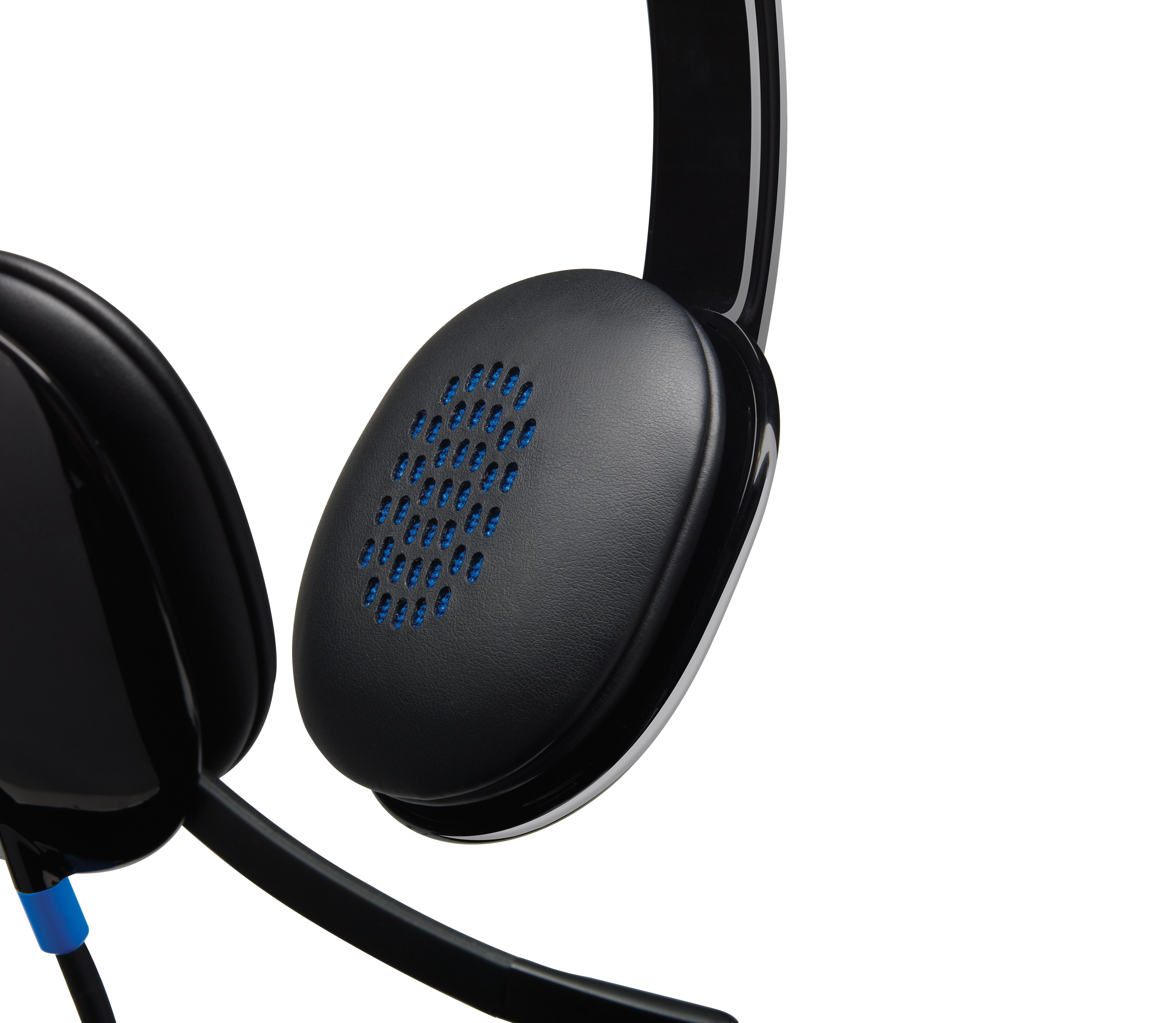 Logitech H540 ausinių ausų pagalvėlės su mėlynomis detalėmis