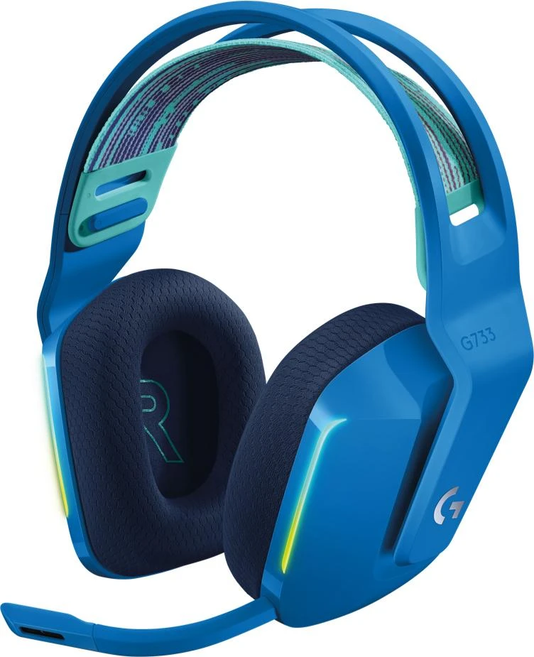 Belaidės ausinės Logitech G733, LIGHTSPEED, RGB, Mėlynos spalvos aprašymas - Prekės nuotrauka