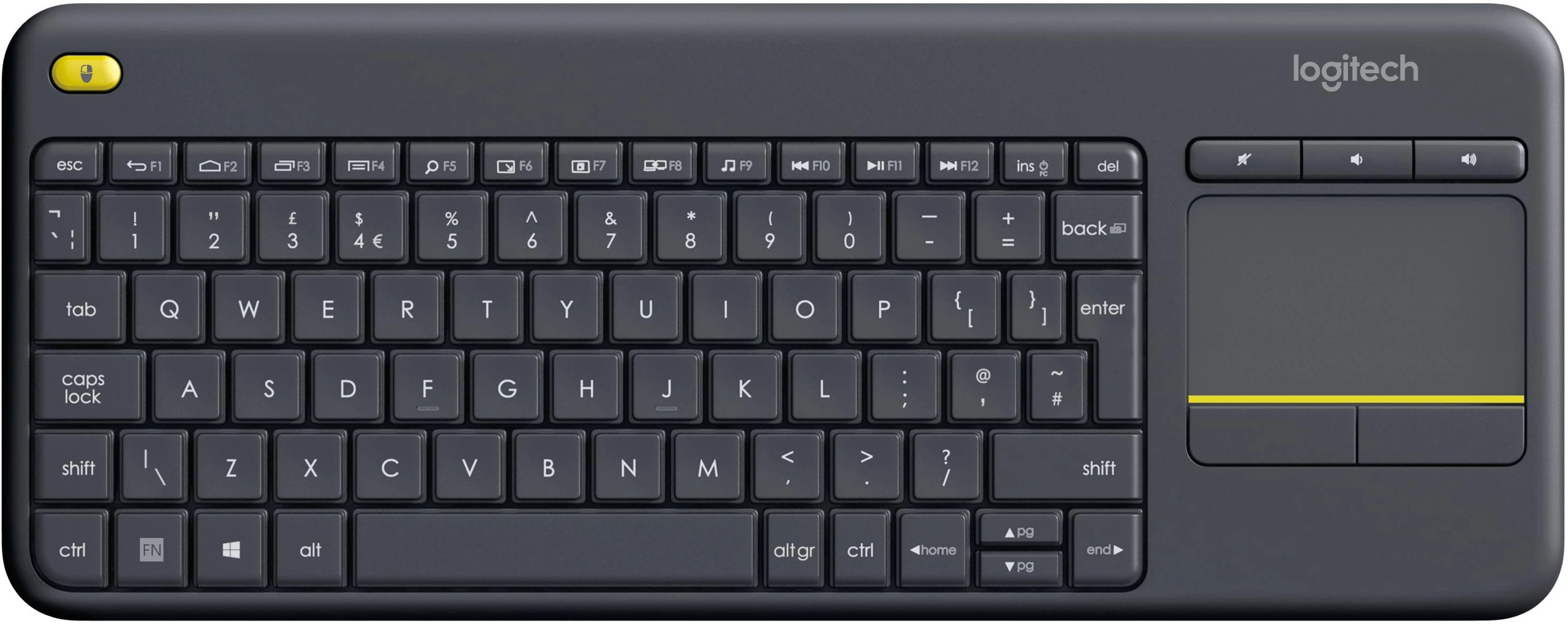 Klaviatūra Logitech K400 Plus wireless Touch juodas UK