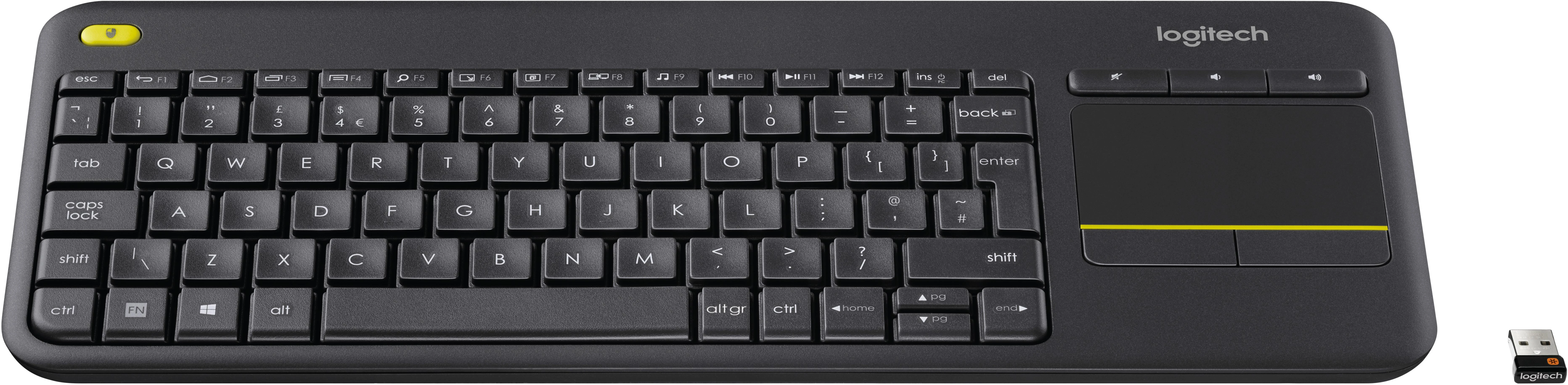 Klaviatūra Logitech K400 Plus wireless Touch juodas UK
