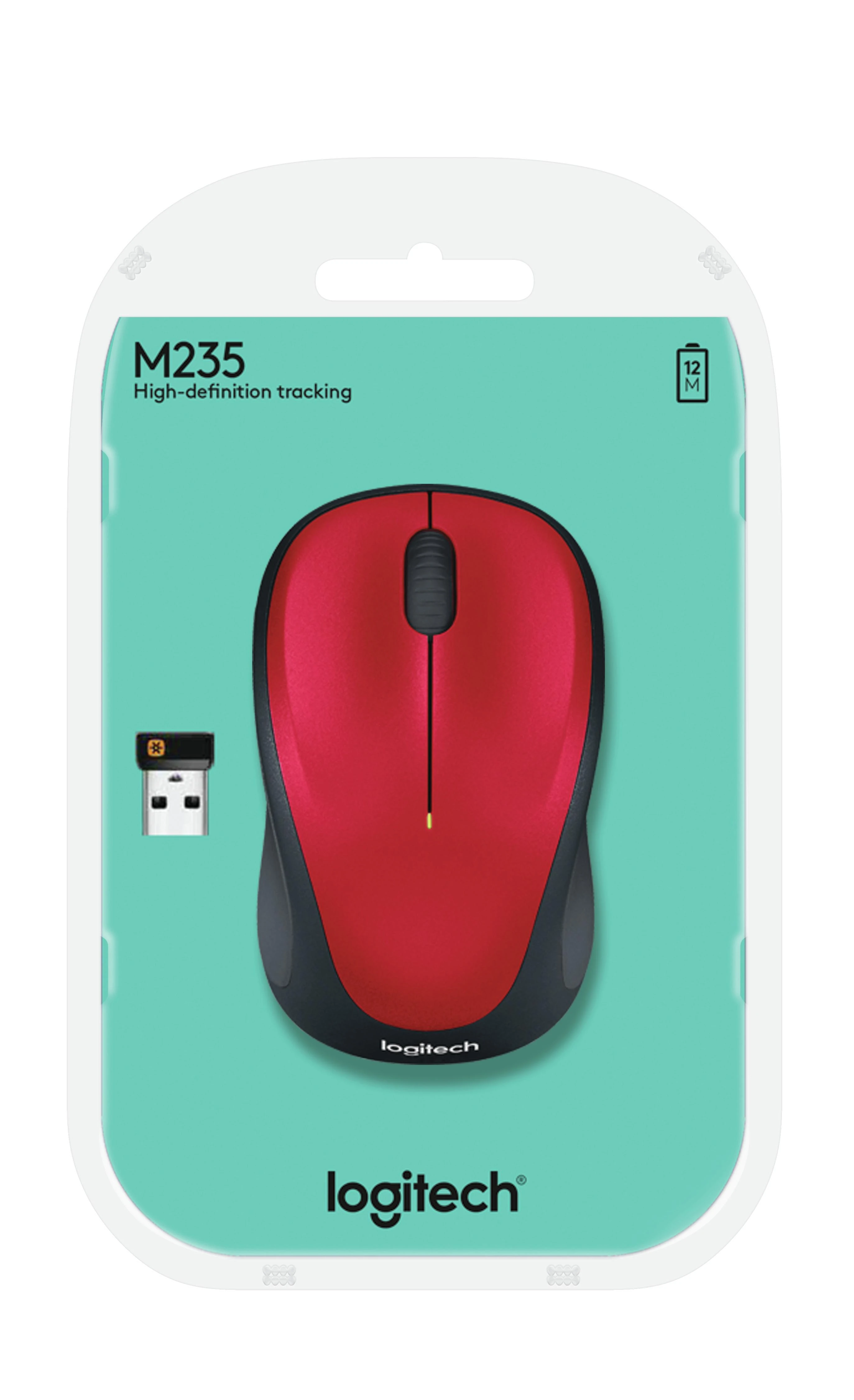 Optinė belaidė pelė Logitech M235, raudona, 910-002496