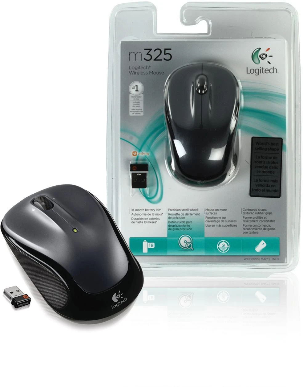 Optinė belaidė pelė Logitech M325 tamsiai pilka