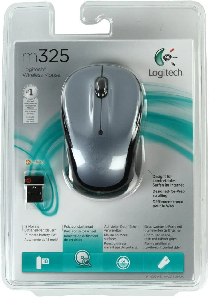 Optinė belaidė pelė Logitech M325 tamsiai pilka