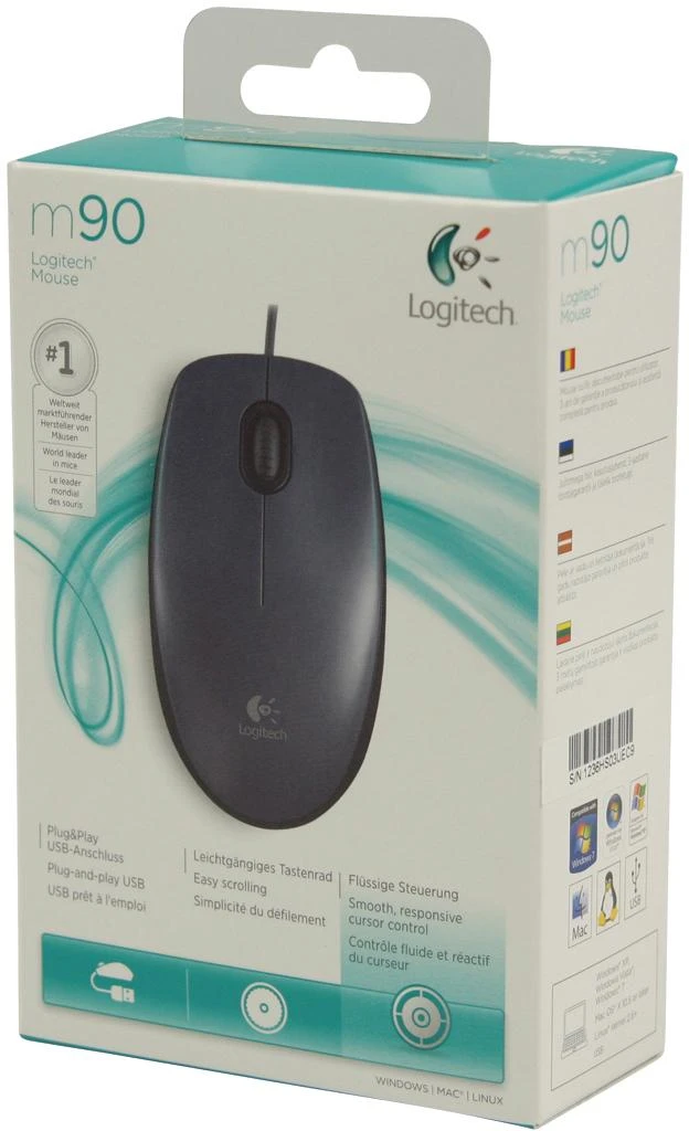 Optinė pelė su laidu Logitech M90 juoda