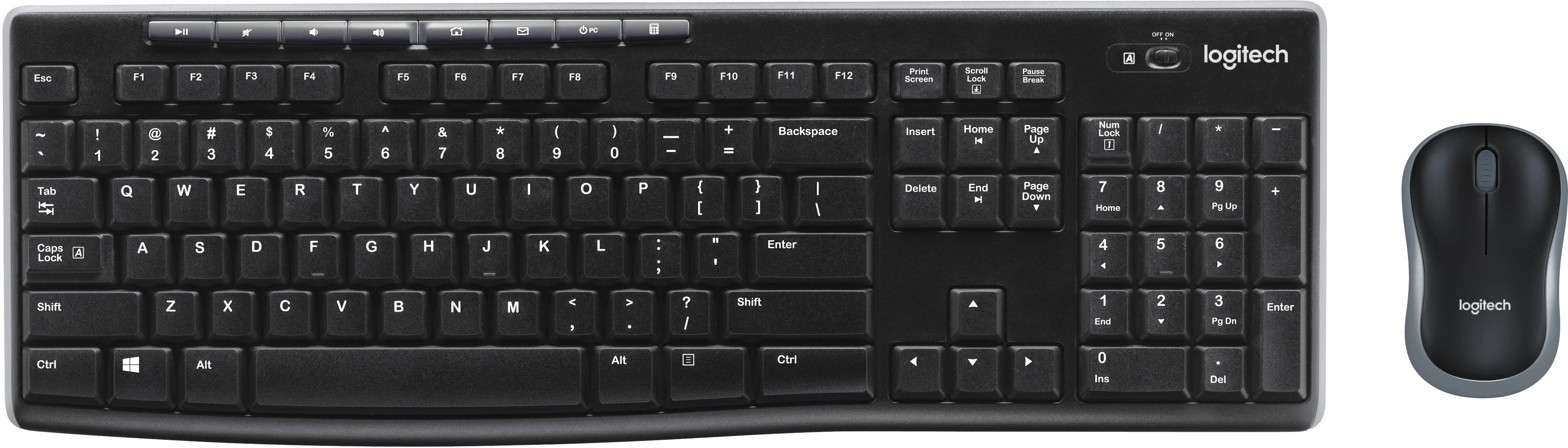 Belaidis klaviatūros ir pelės rinkinys Logitech MK270, QWERTY išdėstymas