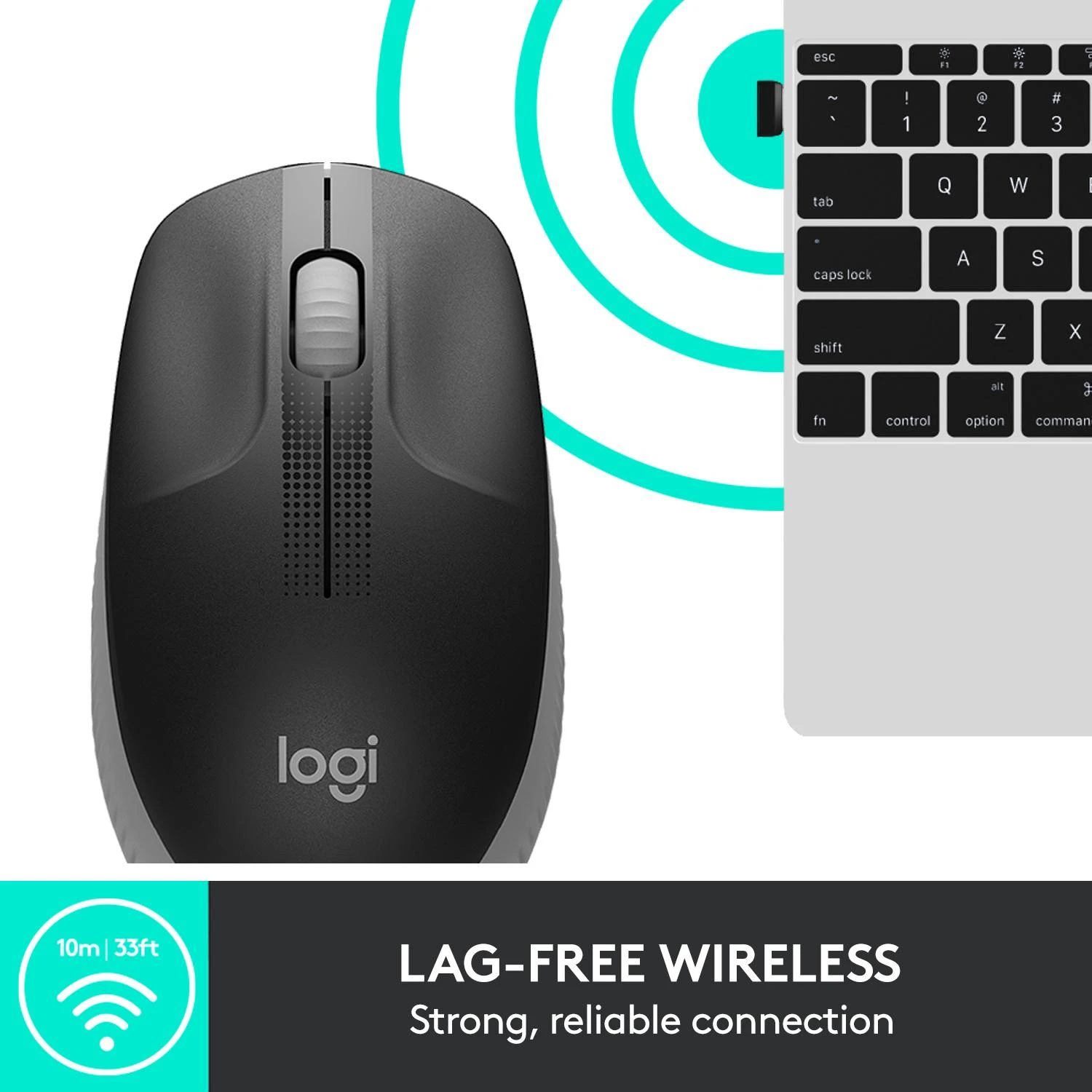 LOGITECH M190 Belaidė pelė - MID Pilkas