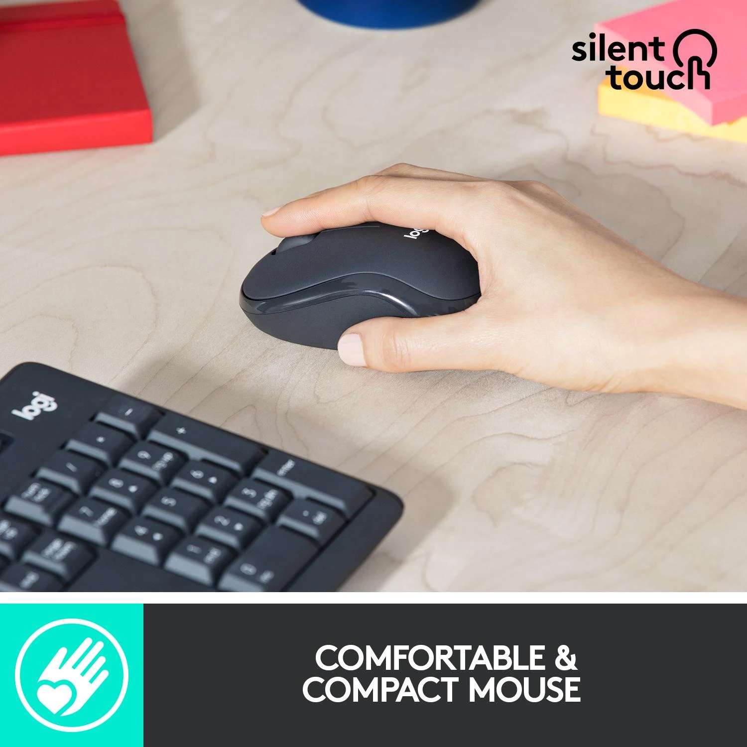 Belaidė klaviatūra su pele Logitech MK295, US kalba, Juodos spalvos