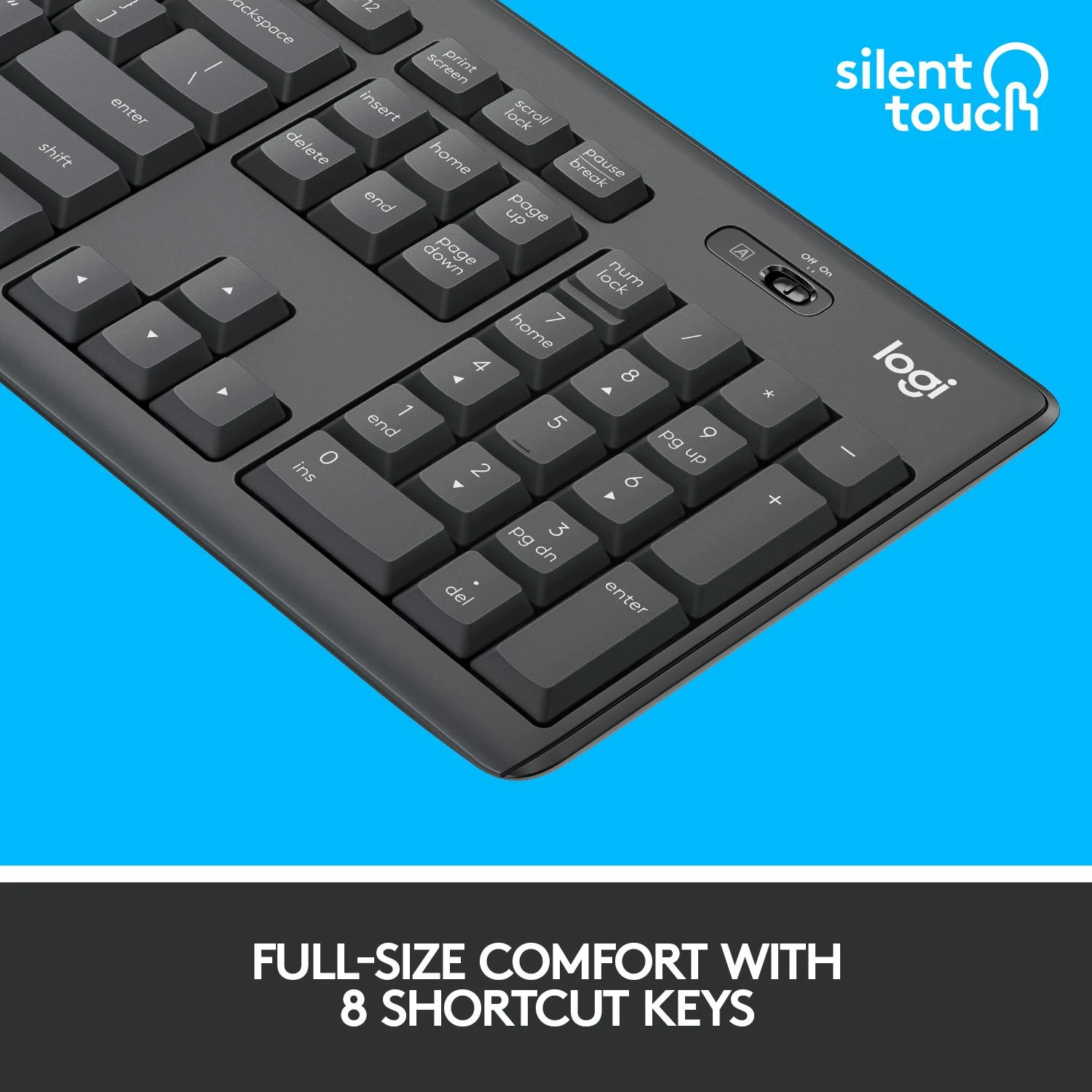 Belaidė klaviatūra su pele Logitech MK295, US kalba, Juodos spalvos