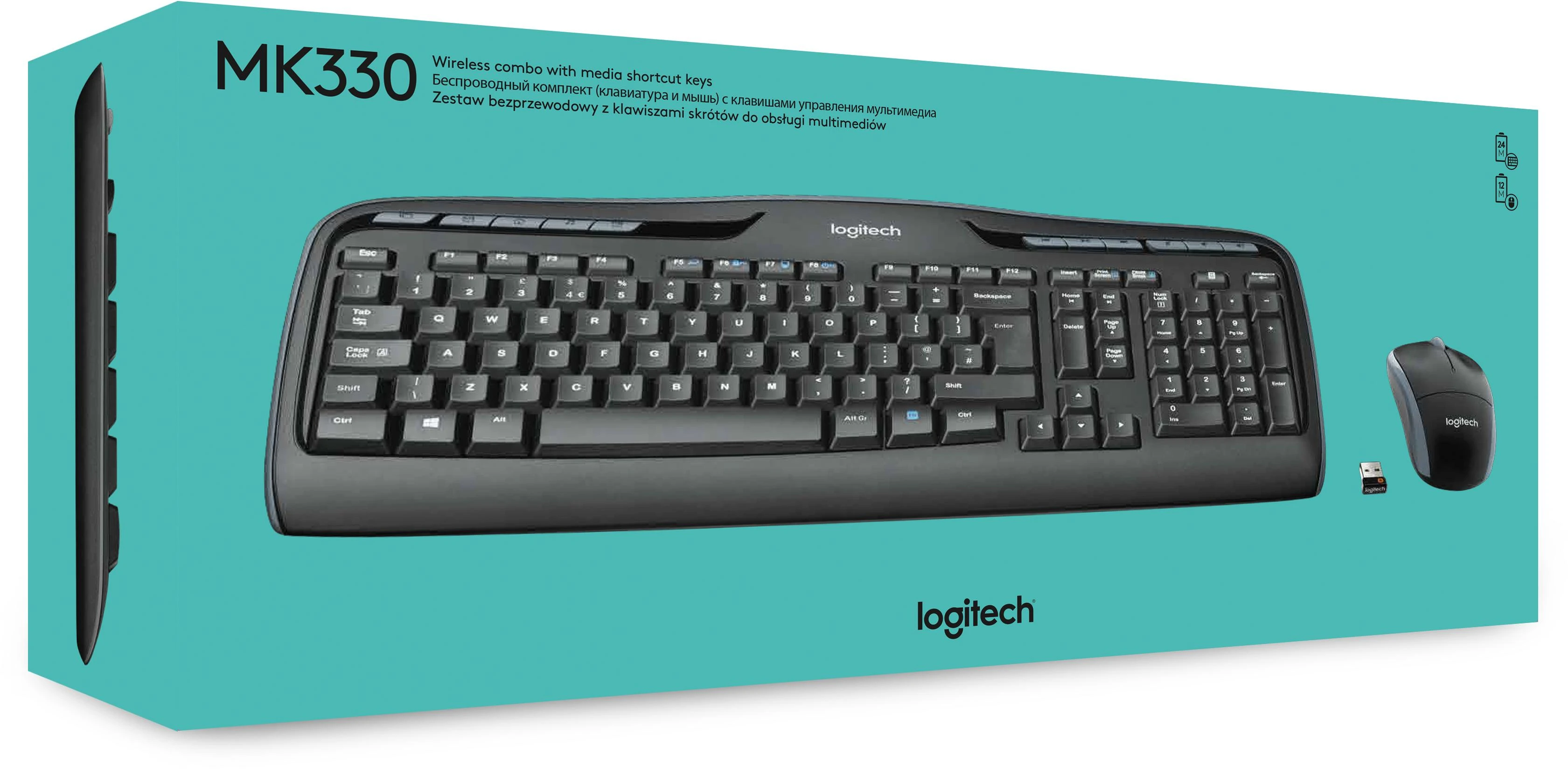 Logitech MK330 klaviatūra Radijo dažnio belaidė QWERTZ Vokiečių Juoda