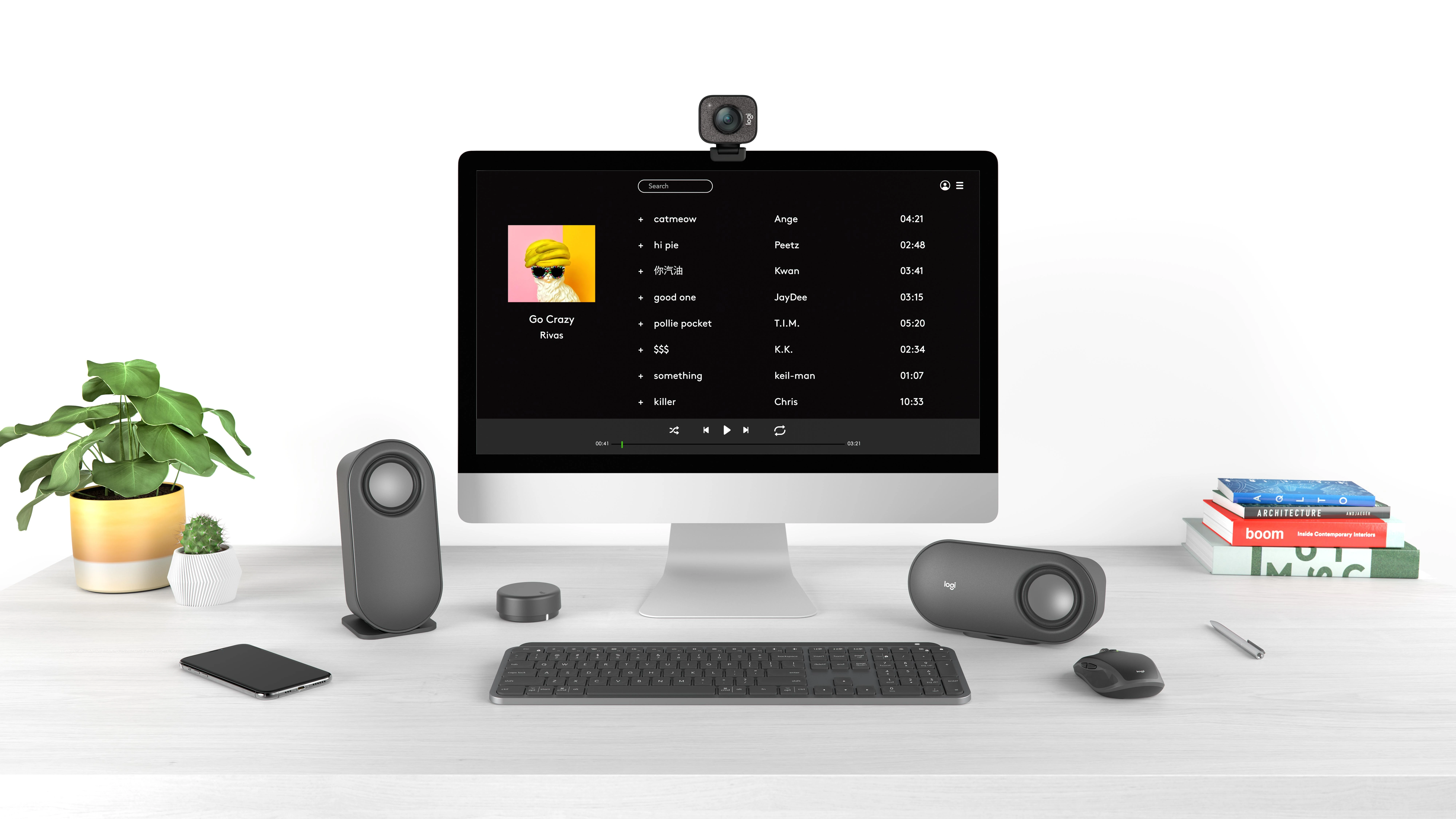 Logitech Z407 Bluetooth kompiuterio garsiakalbiai su žemųjų dažnių garsiakalbiu ir belaidžiu valdymu