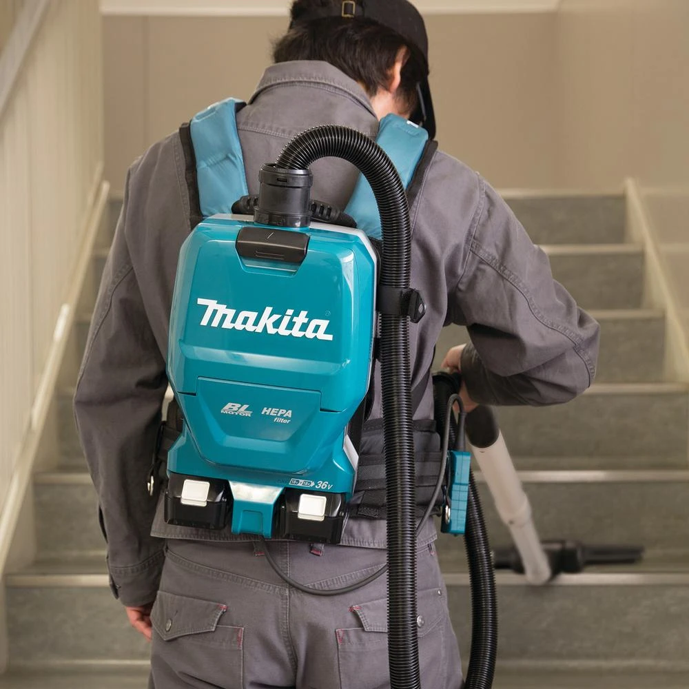 Makita DVC265ZXU Akumuliatorinis dulkių siurblys (kuprinė) 2x18 V Li-ion, AWS, Be akumuliatorių ir kroviklio!