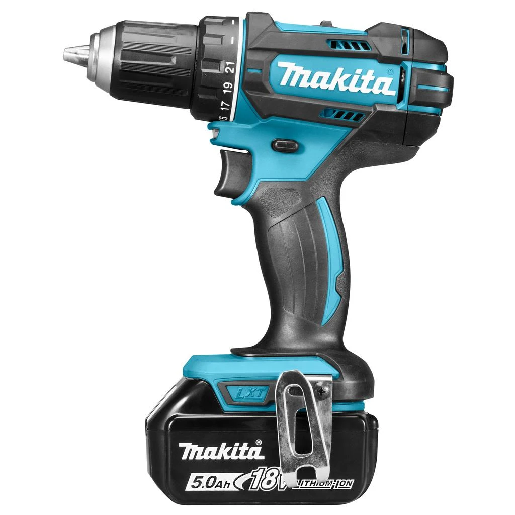 Makita DDF482RTJ Akumuliatorinis gręžtuvas, 18 V, 2x 5,0 Ah Li-ion, 62/36 Nm, 1,7kg, LED, MAKPACK