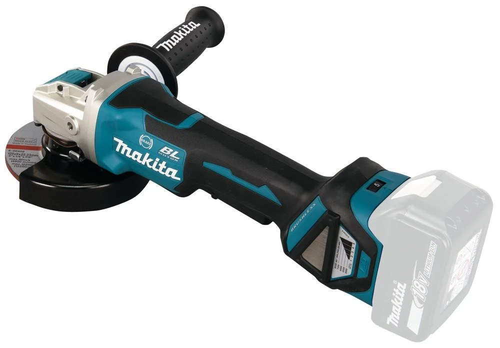 Makita DGA519Z Akumuliatorinis kampinis šlifuoklis, greičio reguliavimas 3000-8500min-1, 18V, ø125mm, X-LOCK, komplektuojama be akumuliatorių ir kroviklio!