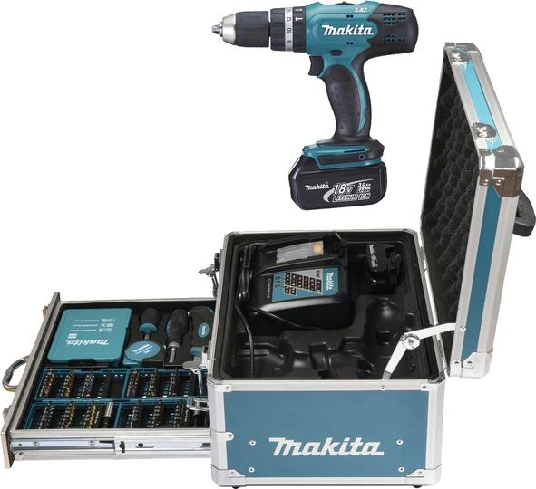 Makita Akumuliatorinis gręžtuvas 18v 3.0ah li-ion dhp453rfx2