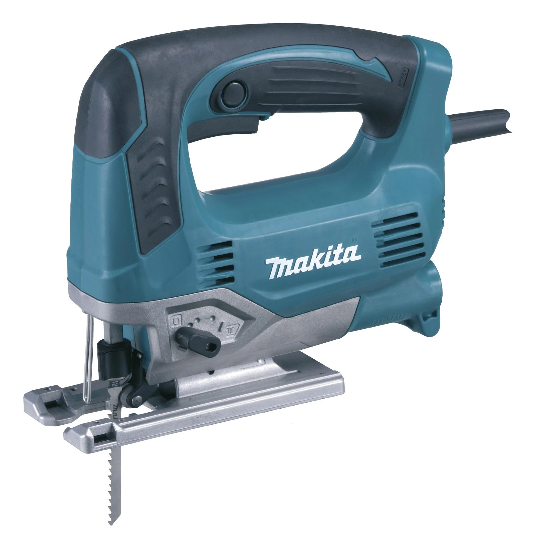 Makita JV0600J Siaurapjūklis, 650 W, 90 mm, 500-3100 min-1, 3-jų pakopų švytuoklinis judesys, 2,4kg, MAKPACK