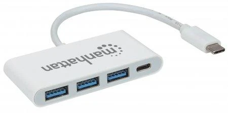 Intracom MANHATTAN USB-C 3.1 Gen 1 Type-C Hub USB Type-C kile su trimis A tipo prievadais ir vienu C tipo maitinimo tiekimo prievadu