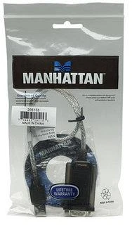 StarTech Manhattan 205153 kabelių sąsaja / invertavimo adapteris USB A Serial/COM/RS232/DB9 Juoda, Permatomas