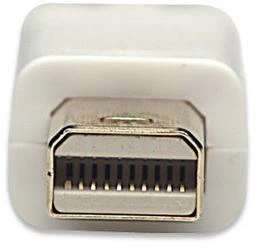 Balta Mini DisplayPort jungtis iš arti
