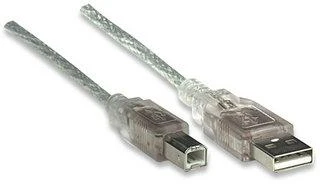 StarTech Intracom MANHATTAN didelės spartos USB įrenginio kabelis 3m sidabrinis USB 2.0 Standard-A male to USB 2.0 Standard-B male Palaiko greitį iki 480 Mbps